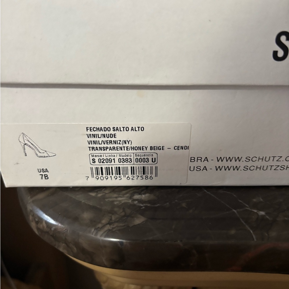 SCHUTZ Black and Clear Pointed Toe Pumps - Picture 3 of 3